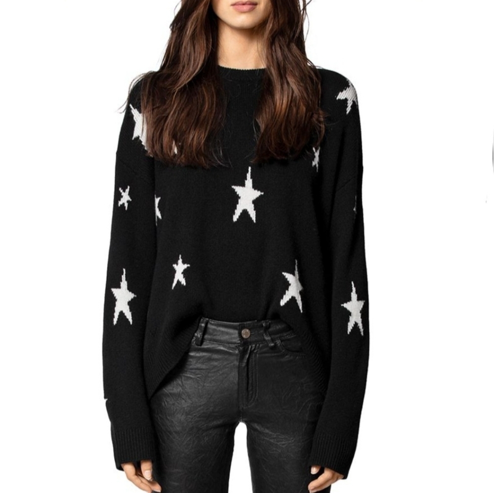 Zadig & Voltaire Markus Star Cashmere Sweater Top Shirt